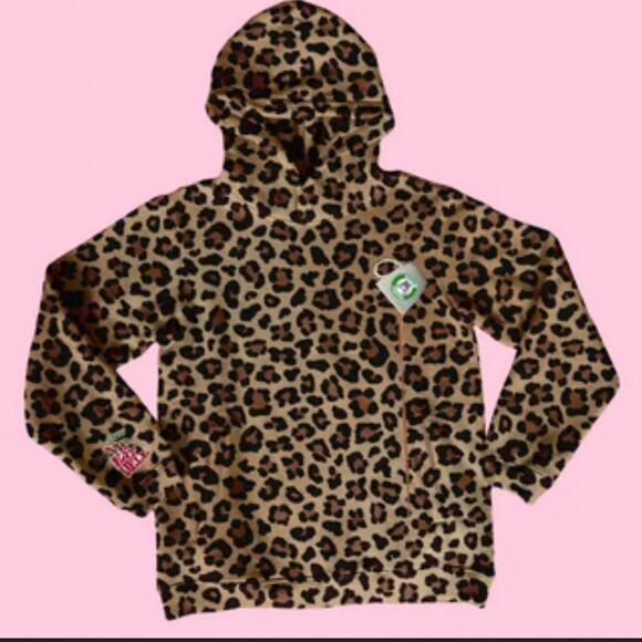 Miss Eatwell Tiramisuit Hoodie Leopard Heather McMahan Collab Size S/M - Picture 1 of 14